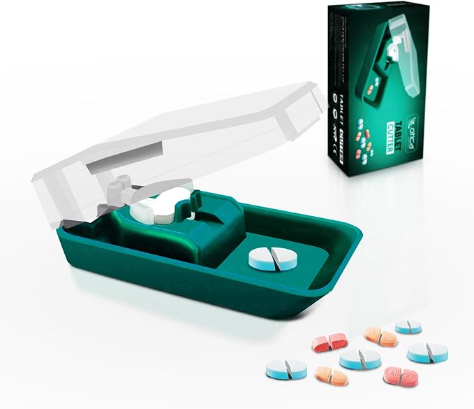 OTICA Pill Cutter and Splitter Daily Usage, Safely Cut Pills and Tablets, Use Our Petent Design Pill Cutter For Precise Separation , Easy Pill Centering Technology, Travel Sized