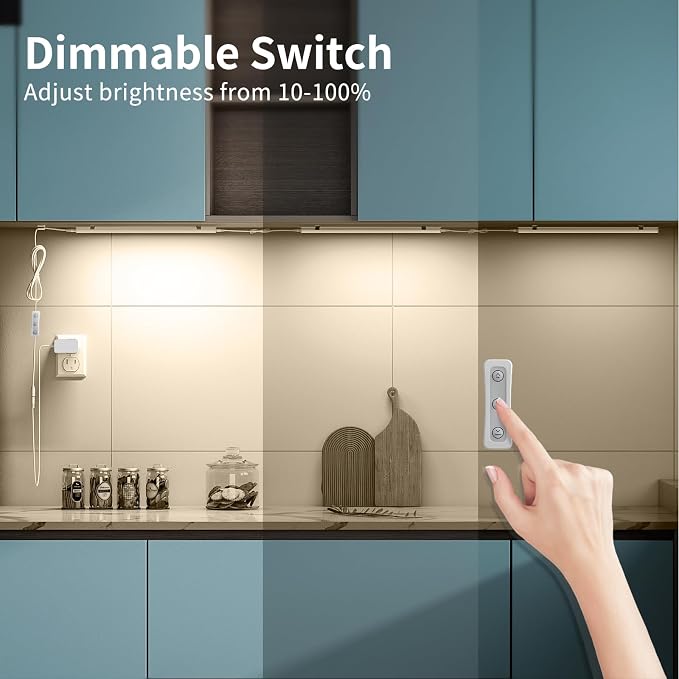 ASOKO Dimmable Under Cabinet Lighting - 6 Pcs 12 Inch Linkable, 2700K