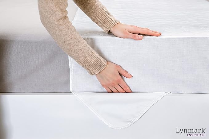 Lynmark® 2X Washable Bed Pads - Non-Slip Waterproof Mattress Protector Underpads with Extra Long Tucks - Ultra-Absorbent Oeko-Tex Certified Cotton Incontinence Pad for Bedwetting - Full (34" x 54")
