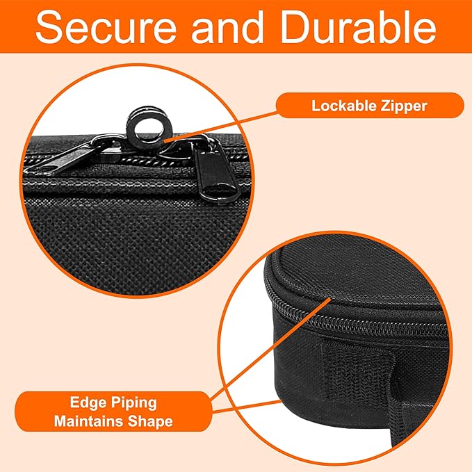 Pack of 2 - Medium Travel Pill Bottle Organizer, Slim Medicine Bag, Carrier for Medications and Medical Supplies - Black