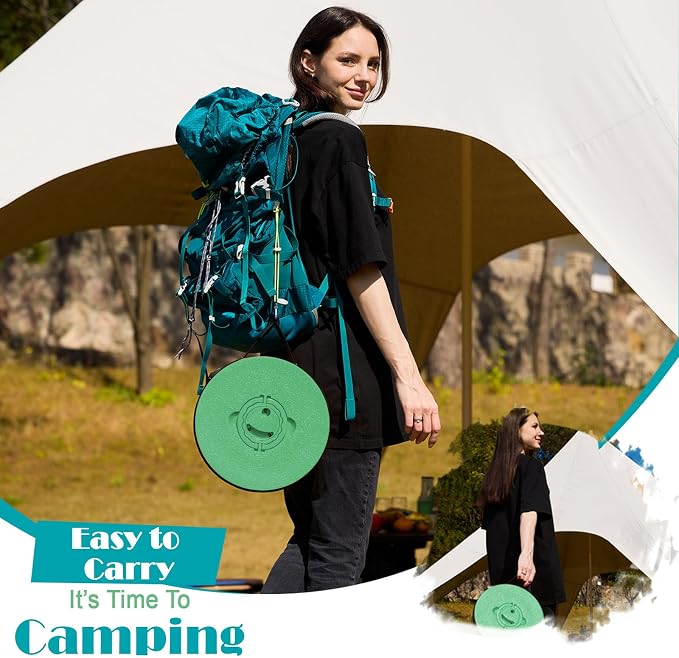 Collapsible Stool with Cushion,1000 lbs Capacity,19.7-in Adjustable Height | Wider & Taller Heavy Duty Portable Telescoping Folding Seat Chair for Adults Camping,Fishing,Travel,Queue Wait,Stadium View