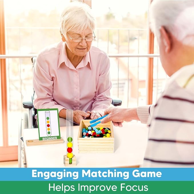 Color Sorting Dementia Activities for Seniors, Easy Brain Games for Dementia Patients, Alzheimers Products for Elderly, Memory Matching Games for Adults W/Life Interview Kit, Seniors Gifts