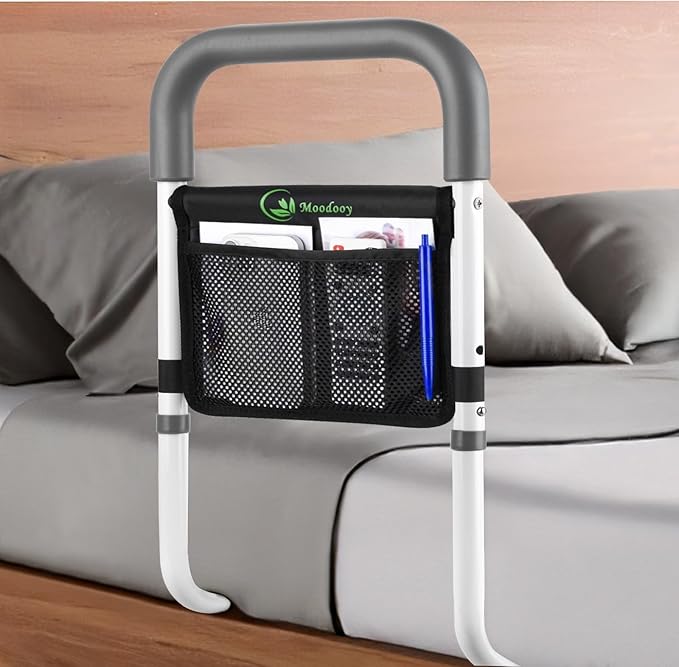 Bed Rail for Elderly,Bed railings for Seniors,Sturdy and Stable, Height Adjustable,Bed Railing for Seniors with Fixing Strap and Storage Pocket,Bed Rails for Elderly Adults Safety,bedrails