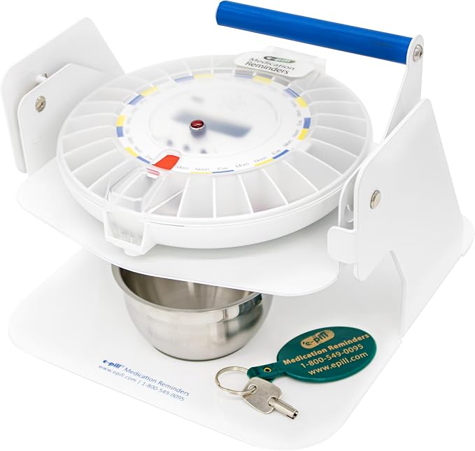 e-Pill MedTime Station Locked Automatic Pill Dispenser for Dementia, Alzheimer's & Seniors – Caregiver-Controlled Medication Management System | Helps Prevent Missed or Double Doses