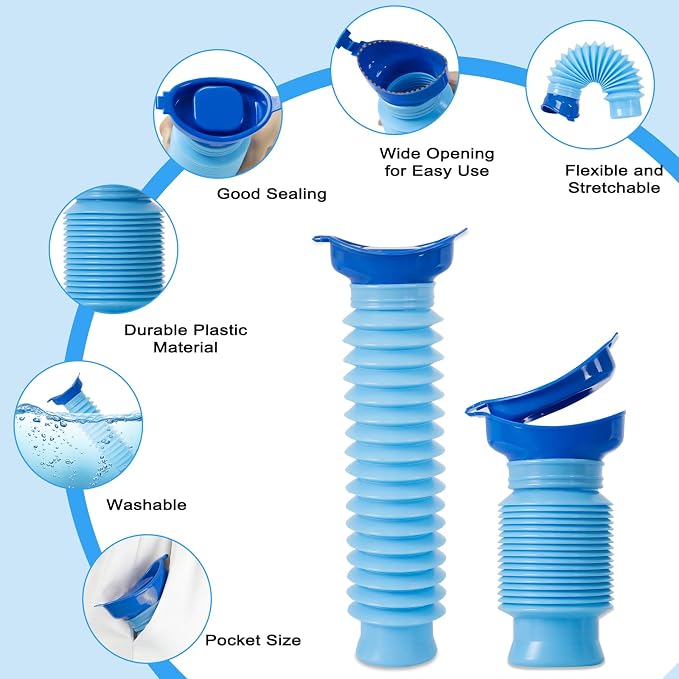 Pee Bottles for Men,Portable Urinal for Men,Collapsible Urine Bottle 750ML | Car Urinals for Men and Women,Emergency Urinal Bottle Shrinkable Pocket Toilet for Travel,Camping,Traffic Jam,Road Trips