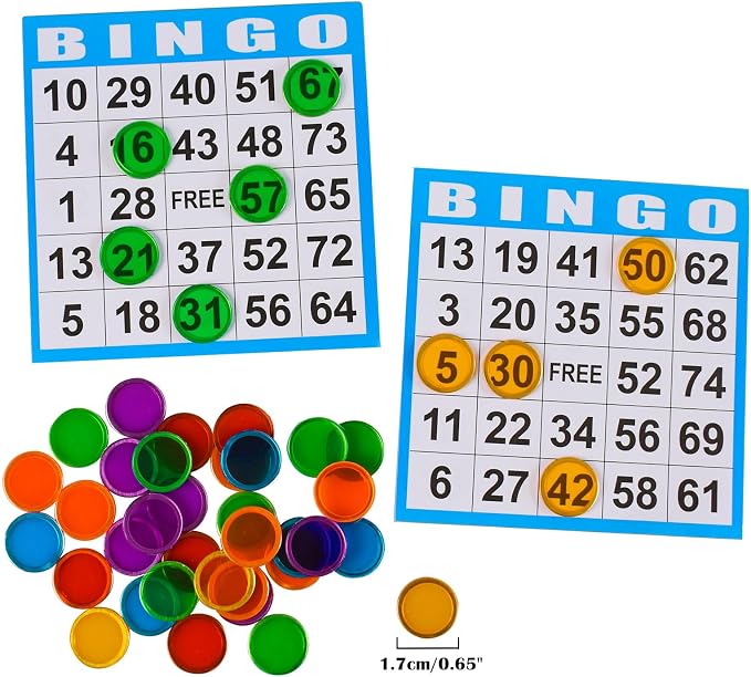 SEETOOOGAMES Bingo Paper Game Cards - 1 on Blue Card - 1000 Sheets (100 Books of 10 Sheets)