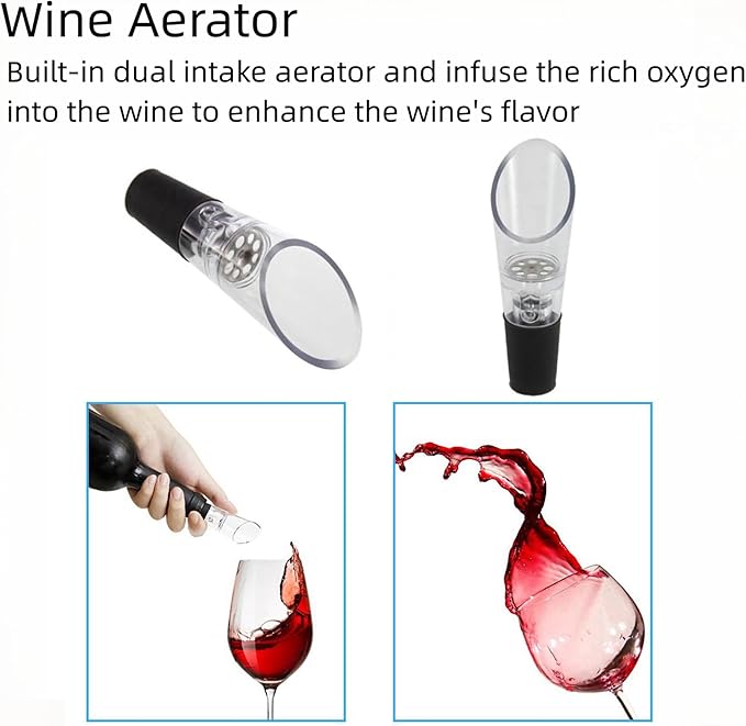 Electric Wine Bottle Opener Automatic Wine Opener Electric Corkscrew with Foil Cutter,Wine Pourer,Wine Stopper,USB-C Charge Cable, Christmas Gifts for Women Men Adults(Gray)
