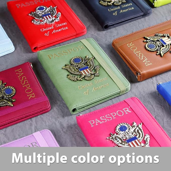 Cnycmy Passport Holder with Airtag slot,Passport-Wallet-Holder for Women,for Family, Rfid Passport Book Card Slot Waterproof, passport holder for travel (Pink1)