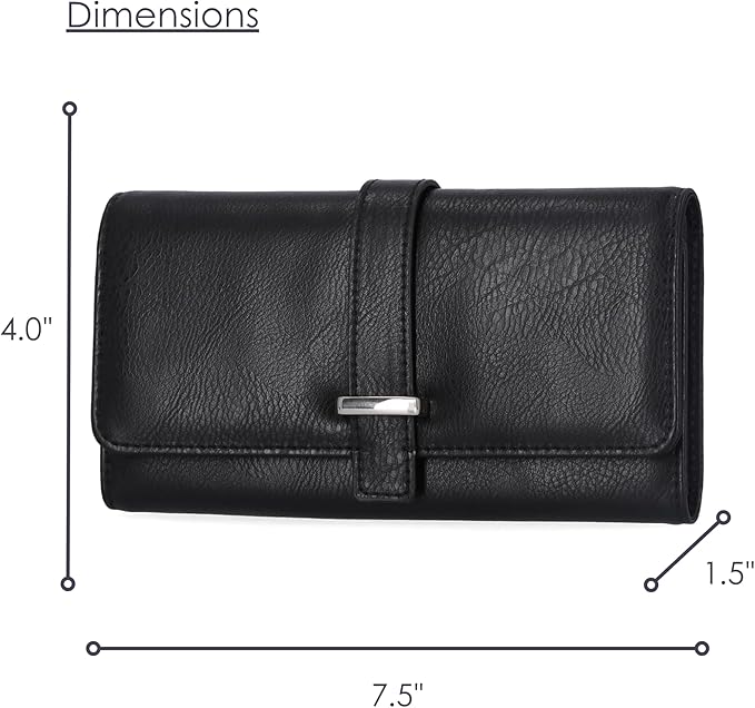 Mundi File Master Womens RFID Blocking Wallet Clutch Organizer With Change Pocket