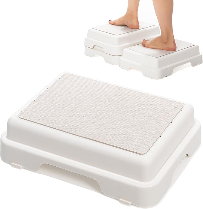 Shower Bath Step Stackable Bathtub Non Slip Safety Step Stool, Indoor/Outdoor Handicap Wideing Hands Free Platform Medical Portable Stack-Able, for High Beds, Kitchens,Bathroom.