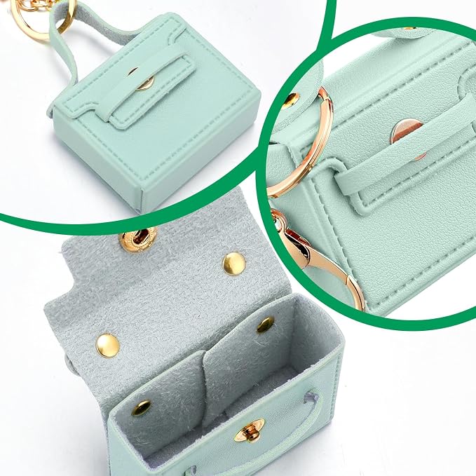 Liliaafar 8 Pcs Mini Backpack Keychain Mini Coin Purses for Women Cute PU Leather Makeup Bag with Keychain, Multi Pocket Card Holder Cable Organizer Giftable Zipper Pouch (Modern)