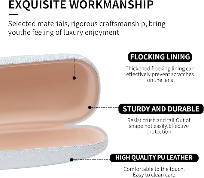 PERFECTSIGHT Hard Shell Eyeglasses Case, Kawaii Protective Glasses Case for Kids, Cute Eyeglass Case for Women Men Girls