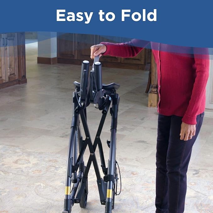 Journey UPWalker Standard – The Original Upright Walker – Premium, Lightweight Adjustable Upright Rollator Walker with Seat for Adults, Seniors & The Elderly