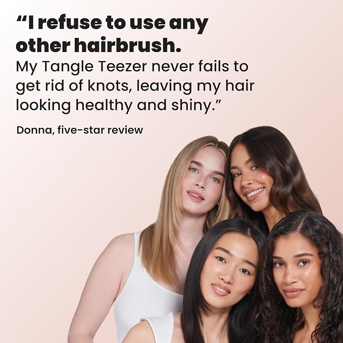 Tangle Teezer Ultimate Detangler Brush, Straight to Wavy, Apricot Blaze | Patented two-tier, regular-flex teeth reduce breakage & split ends on wet or dry hair; Shower-friendly hairbrush for all ages