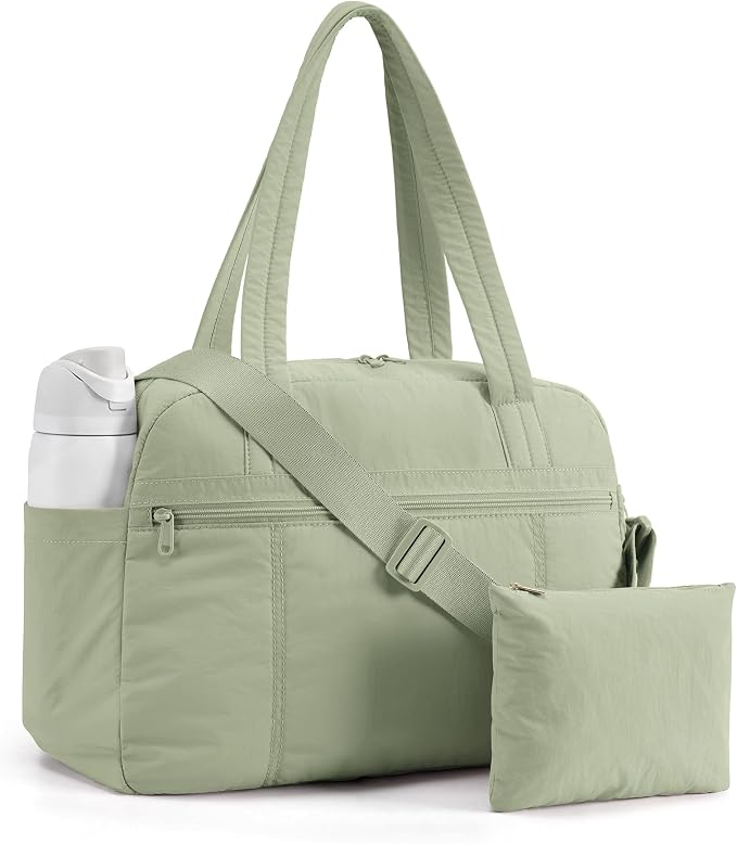 LIGHT FLIGHT Personal Item Travel Bag, Lightweight Gym Bag for Women, 20L Weekender Bag with Toiletry Pouch, Carry on Overnight Dance Bag, Forest Green
