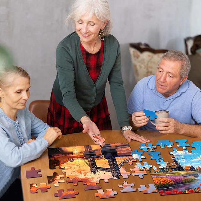 6 Pack 36-Piece Large Jigsaw Puzzles for Seniors Easy Dementia Alzheimer Products Dementia Activities Memory Training Game for Elderly Alzheimer's Patients in Nursing Home Gift (Style 3)