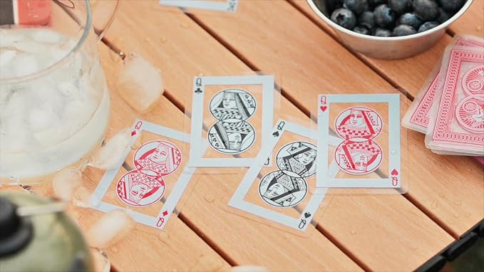 Bicycle Waterproof Playing Cards Red Plastic Deck Pool Beach | 100% waterproof and washable, Modern Cupid Back design, Protective clamshell case included, Durable yet flexible