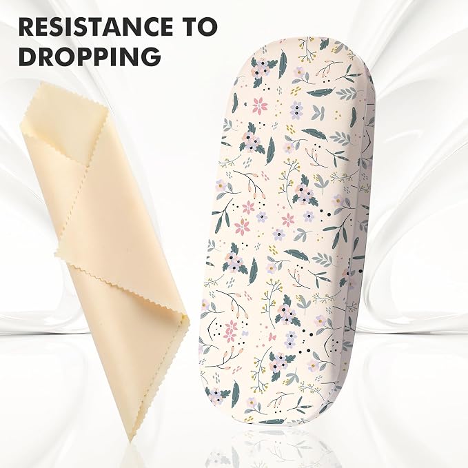Glasses Case Hard Shell,Portable Protective Eyeglasses Case, Eyeglass Holder Box with Cleaning Cloth, for men women