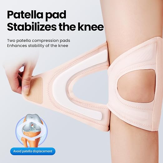 Galvaran Knee Brace for Women & Men, Relief Recovery Meniscus Tear, Arthritis Pain, ACL & MCL, Knee with Side Stabilizers，Adjustable Knee Support (Nude Pink, X-Large)