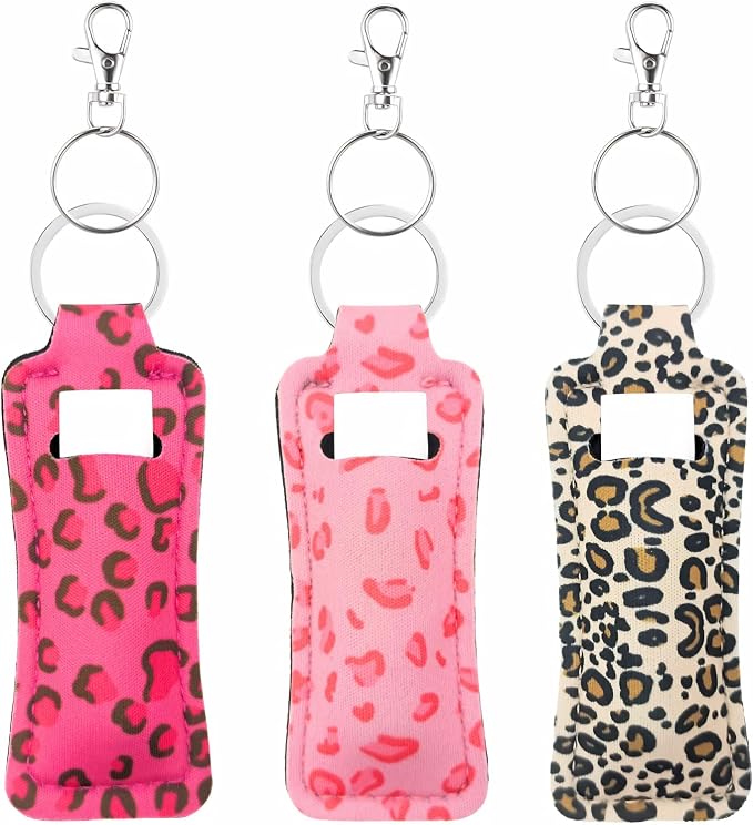 Chapstick Holder Key Chain Lipstick Holder Lip Balm Holder Keychain | Stocking Stuffers Gift, Compatible with Chapstick, Lip Balm and Lipstick, Bag Charm Accessories, Gifts for Women Friend