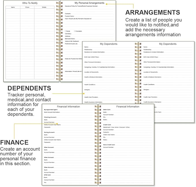 End of Life Planner – Final Arrangements Organizer for Beneficiary, Will Preparation, Last Wishes & Funeral Planning, 5.8" x 8.5", Green