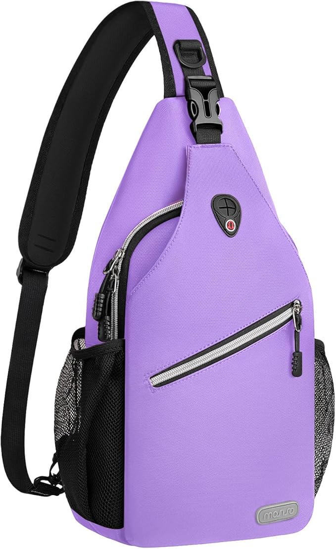 MOSISO Small Sling Bag for Men, Crossbody Shoulder Chest Daypack Bag | Sling Backpack for Casual Travel Hiking