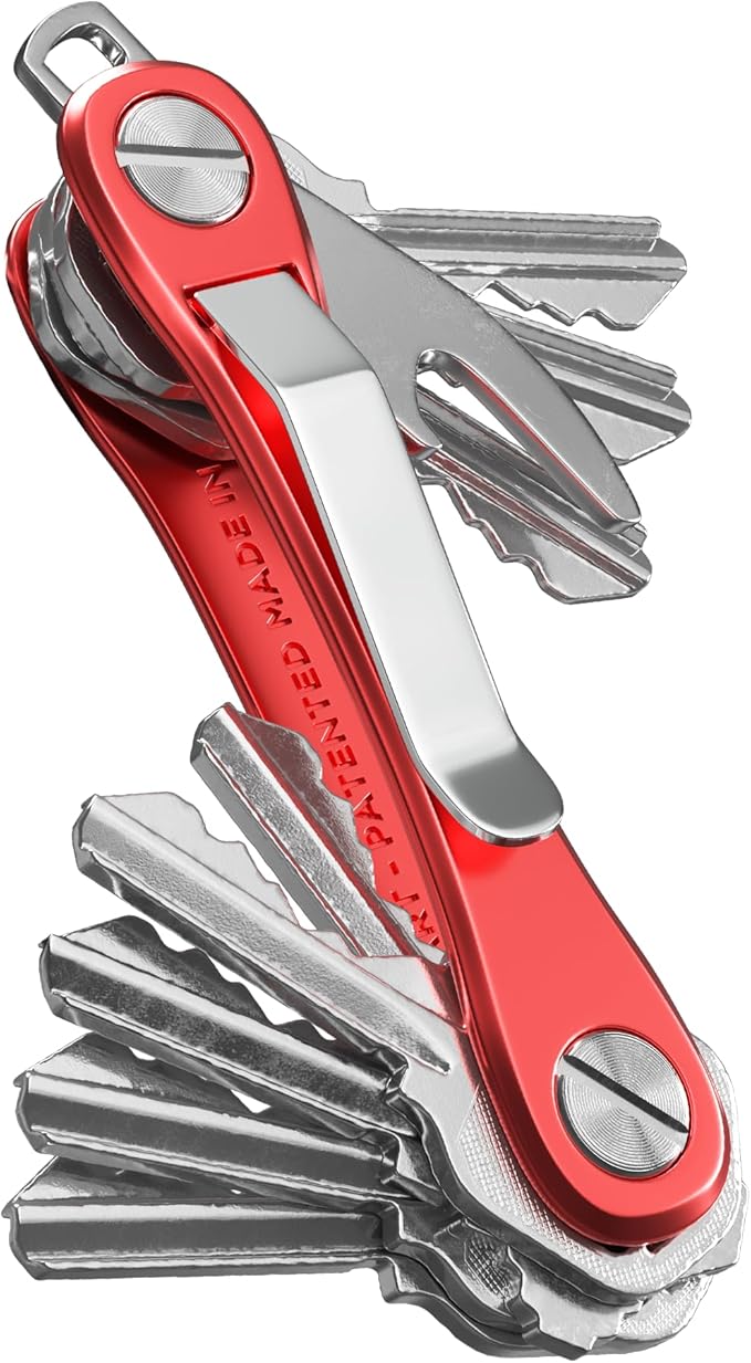 KeySmart Rugged Keychain Multitool Key Holder, Up to 14 Keys | Key Organizer for EDC. Expandable, Durable Build, Reduces Key Chain Bulk & Jingle, Pocket Clip & Bottle Opener Included