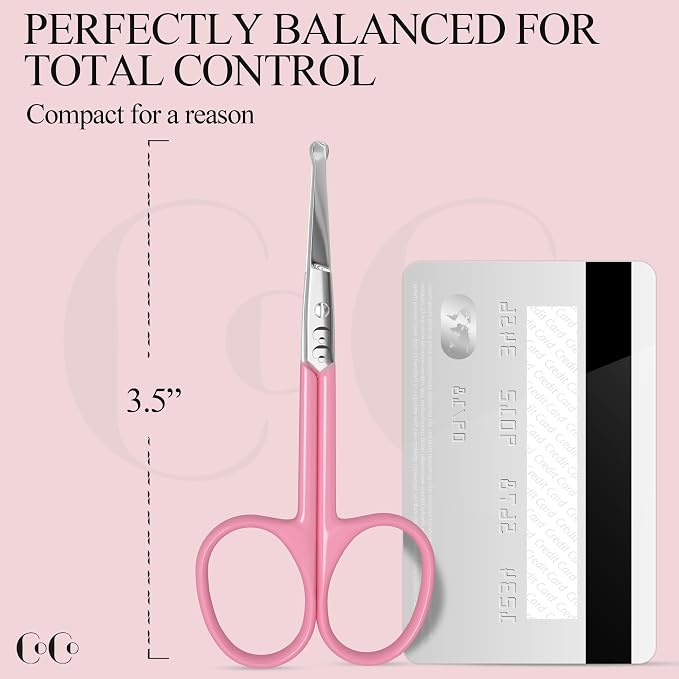 Stainless Steel Nose Hair & Eyebrow Cutting & Trimming Scissors