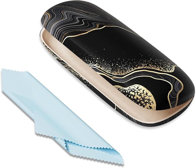 Eyeglasses Case, Portable Hard Shell Protective Case for Glasses, Eyeglass Holder Box for Women with Cleaning Cloth