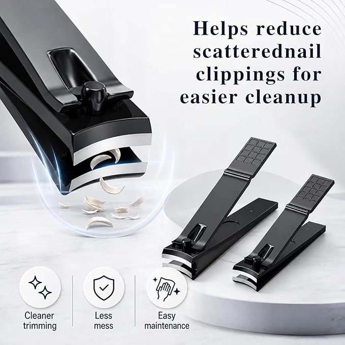 Aogeili Nail Clippers Set, Toenail Clippers & Fingernail Clipper Cutters, Ultra Sharp Stainless Steel Tools, Wide Jaw for Thick Nails, Heavy Duty Manicure Kit for Men Women Seniors