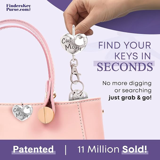 Women’s Bag Charm Key Finder, Car Keychain Hook, Cute Purse Organizer & Tote Bag Accessories, Gifts for Mom - Original