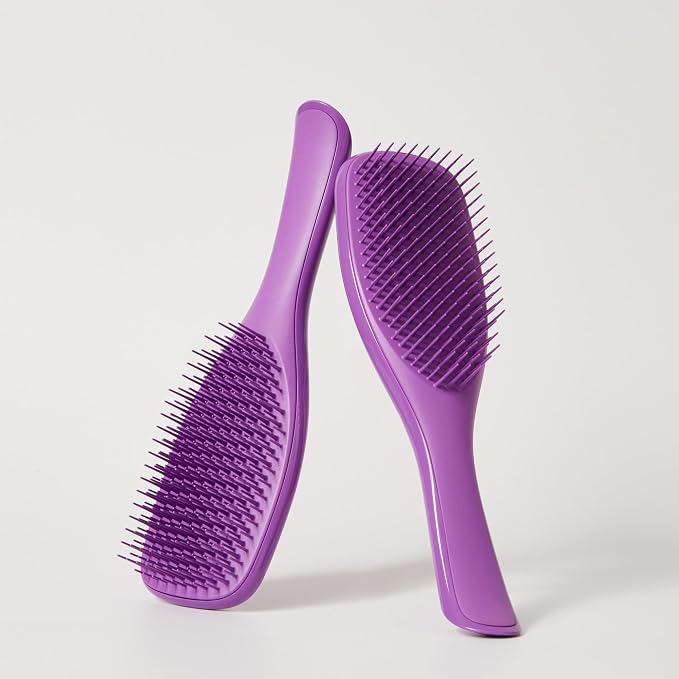 Tangle Teezer Ultimate Detangler Brush, Straight to Wavy, Fresh Purple | Patented two-tier, regular-flex teeth reduce breakage & split ends on wet or dry hair; Shower-friendly hairbrush for all ages