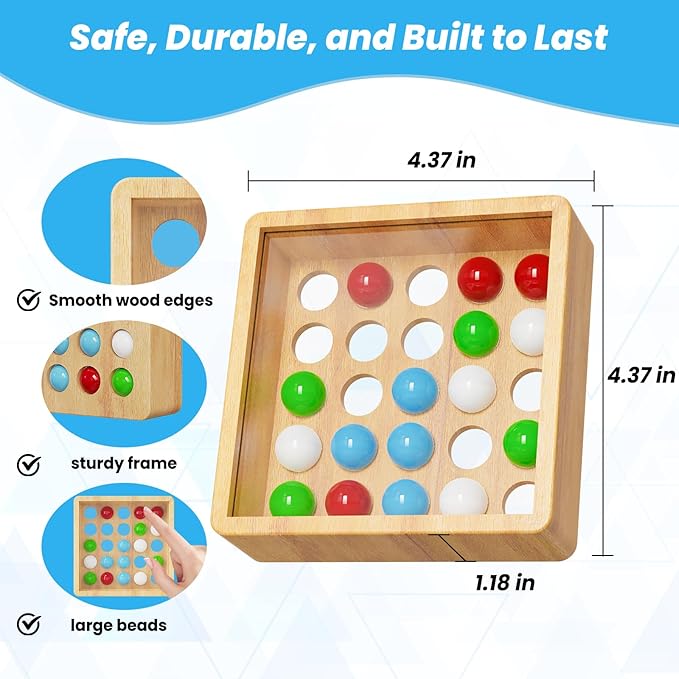 Dementia Activities for Seniors — Alzheimer’s Cognitive Bead Puzzle, Memory Game with 20 Challenge Cards, Hand-Eye Coordination Therapy, Sensory Brain Games, Gift for Elderly & Dementia Patients