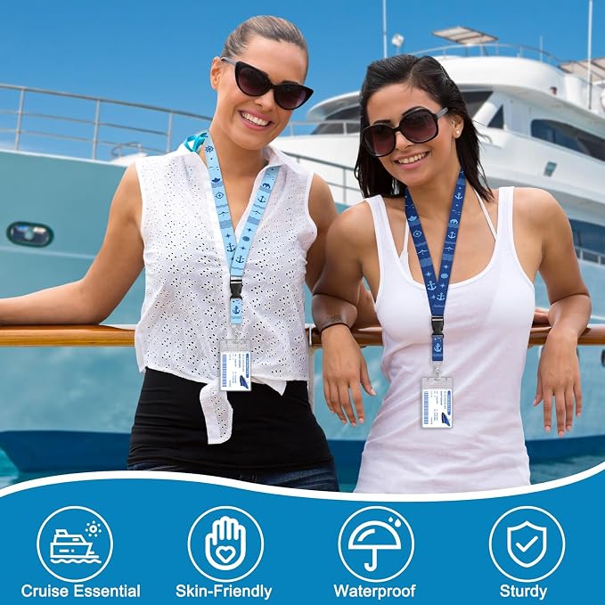 HONSIO 6 Pack Cruise Lanyard for Ship Cards, Cruise Essentials 2026 | Detachable Lanyards with Waterproof ID Badge Holders, Cruise Must Have for Carnival, Royal Caribbean, NCL