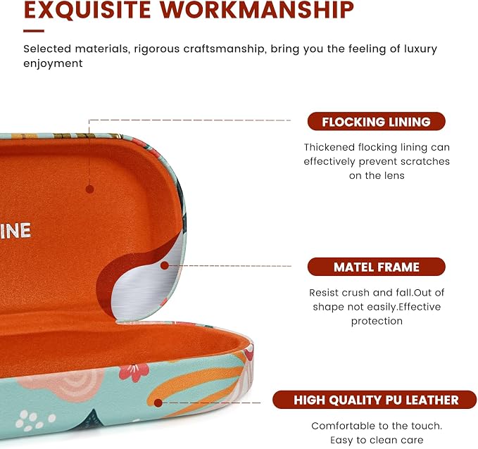 molshine Hard Shell Sunglasses Case,Classic Large Glasses Case for Women Men,Sunglass Eyeglasses
