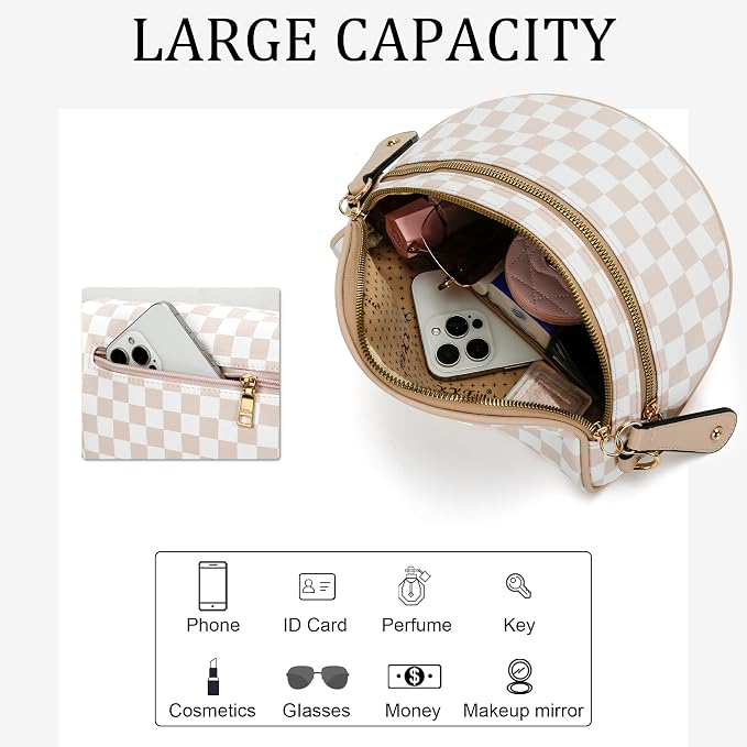 KKXIU Crossbody Bags for Women Vegan Leather Travel Bum Bag | Trendy Fanny Waist Pack | Shoulder Purse with Adjustable Strap