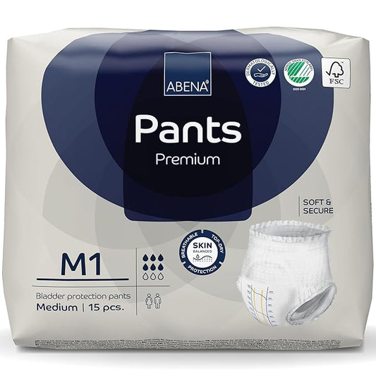 Abena Pants, Premium Protective Underwear, Level 1, (Extra Small To Extra Large), Medium, 15 Count
