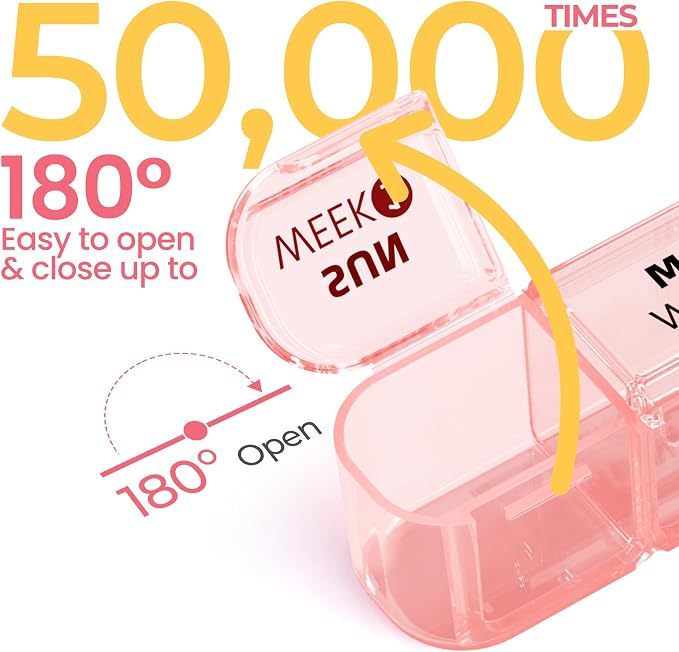 Betife Monthly Pill Organizer 1 Time a Day, Pill Box 28 Day, XXL Pill Case | Compact & portable , Easy Open , Airtight , Dual protection ,Large capacity