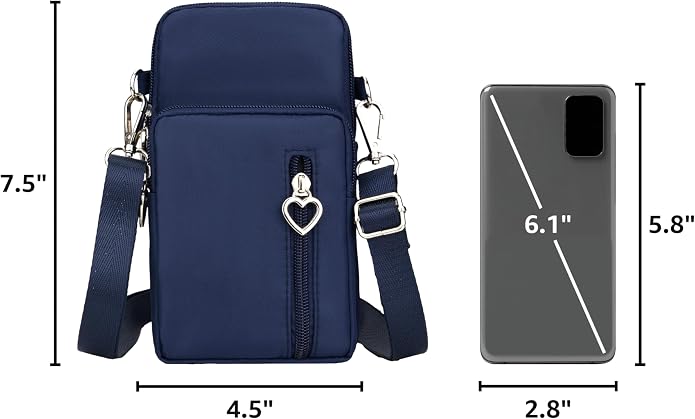 Small Crossbody Bag for Women - Mini Phone Purses with Crossbody Strap and Wallet - Nylon Arm Bag