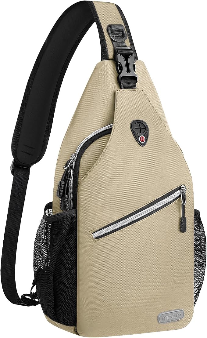 MOSISO Small Sling Bag for Men, Crossbody Shoulder Chest Daypack Bag | Sling Backpack for Casual Travel Hiking