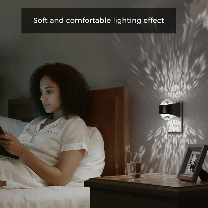 L LOHAS LED Night Lights Plug into Wall, Projector Night Light | Dusk to Dawn Sensor,5000K Daylight White Nightlight for Kids Playroom Home Theater Party