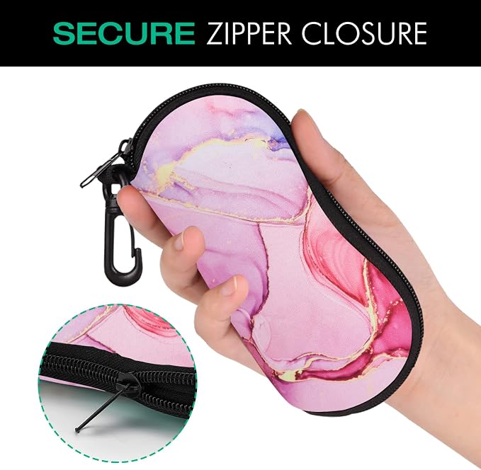 MoKo Sunglasses Soft Case Ultra Light Neoprene Zipper Eyeglass Case for Men Women