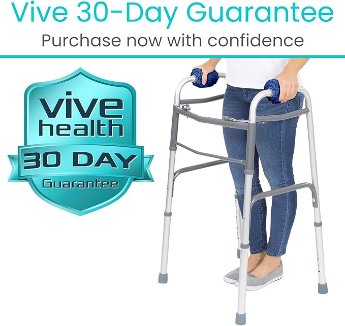 Vive Walker Handle Cushions (2-Pack) Extra Soft Sheepskin Grips - Padded Hand Cover Accessories for Folding Rolling Wheelchair, Rollator Handle, Senior, Elderly Grippers - Foam Padding for Disability