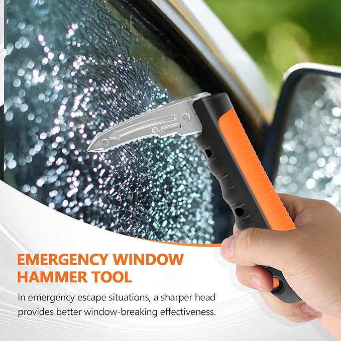 Car Door Handle for Elderly - 2025 New 3-in-1 Car Handle Assist, 2 Pack Auto Cane Portable Vehicle Support Handle Door Assist Bar, Max Load 500 Lbs, Anti-Slip Design (Orange-Car Handle +Strap)