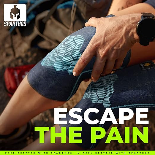 Sparthos Knee Compression Sleeves by (Pair) - Joint Protection and Support for Running, Sports, Knee Pain Relief (Cobalt Blue, X-Large)