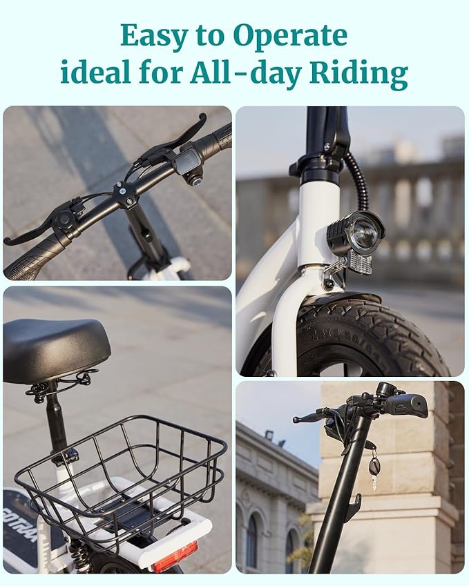 Gotrax Adult Electric Scooter with Seat, Max 19-25miles Range, 15.5-20mph Power by 350W-500W Motor, All-Terrain Tire & Wider Deck & Soft Cushioning Seat with Carry Basket