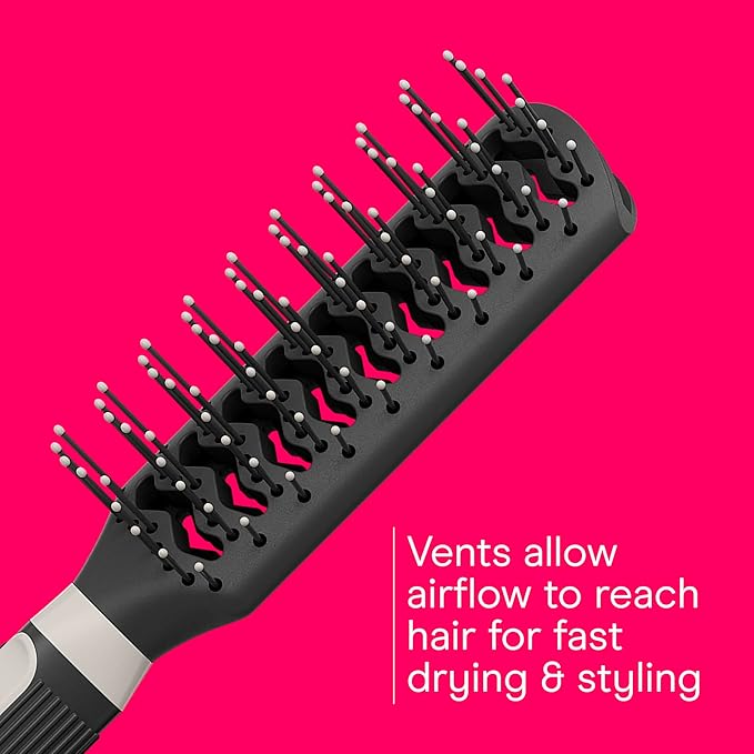 Conair Grip & Lift Vent Hairbrush, Full-Size and Mid-Size Brush Set, Nylon Bristle Hair Brushes for Blowout Styling, Value Pack, Color May Vary