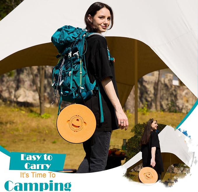 Collapsible Stool with Cushion,1000 lbs Capacity,19.7-in Adjustable Height | Wider & Taller Heavy Duty Portable Telescoping Folding Seat Chair for Adults Camping,Fishing,Travel,Queue Wait,Stadium View