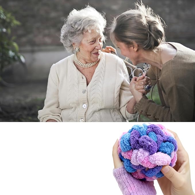Fidget Ball for Alzheimer Dementia Patients Relief and Anxiety Relief Sensory for Autism Special Needs and Elderly Stretch and Squeeze Skin Pickers ADHD OCD (Blueberry Color)