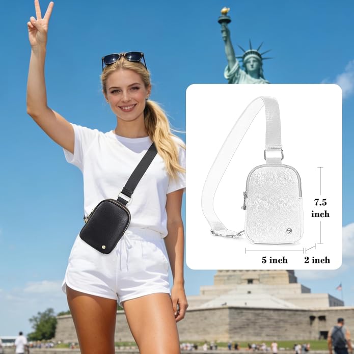 Anti Theft Crossbody Bag for Women, Small RFID Blocking Sling Purse with Zipper Lock for Travel, Vegan Leather